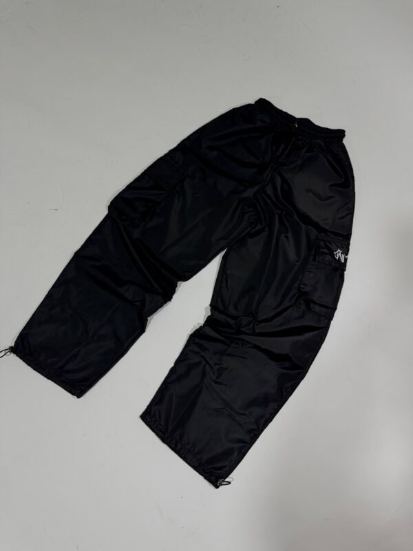 Black parachute pants